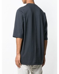 dunkelgraues T-Shirt mit einem Rundhalsausschnitt von Rick Owens