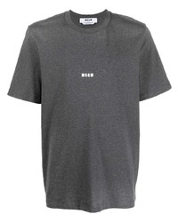 dunkelgraues T-Shirt mit einem Rundhalsausschnitt von MSGM
