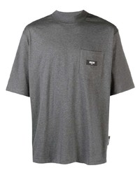 dunkelgraues T-Shirt mit einem Rundhalsausschnitt von MSGM