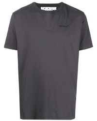 dunkelgraues T-Shirt mit einem Rundhalsausschnitt von Off-White