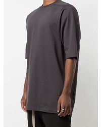 dunkelgraues T-Shirt mit einem Rundhalsausschnitt von Rick Owens