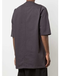 dunkelgraues T-Shirt mit einem Rundhalsausschnitt von Rick Owens