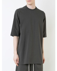 dunkelgraues T-Shirt mit einem Rundhalsausschnitt von Rick Owens