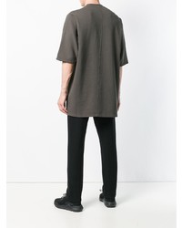 dunkelgraues T-Shirt mit einem Rundhalsausschnitt von Rick Owens DRKSHDW