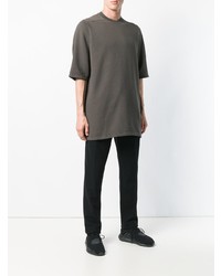 dunkelgraues T-Shirt mit einem Rundhalsausschnitt von Rick Owens DRKSHDW