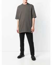 dunkelgraues T-Shirt mit einem Rundhalsausschnitt von Rick Owens DRKSHDW