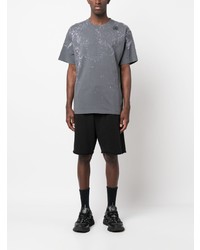 dunkelgraues T-Shirt mit einem Rundhalsausschnitt von Stone Island