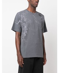 dunkelgraues T-Shirt mit einem Rundhalsausschnitt von Stone Island