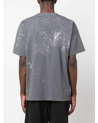 dunkelgraues T-Shirt mit einem Rundhalsausschnitt von Stone Island