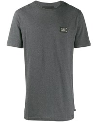 dunkelgraues T-Shirt mit einem Rundhalsausschnitt von Philipp Plein