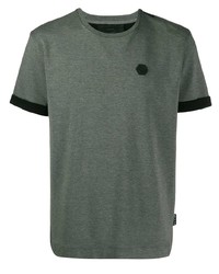 dunkelgraues T-Shirt mit einem Rundhalsausschnitt von Philipp Plein