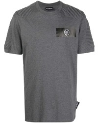 dunkelgraues T-Shirt mit einem Rundhalsausschnitt von Plein Sport