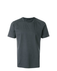 dunkelgraues T-Shirt mit einem Rundhalsausschnitt von Prada