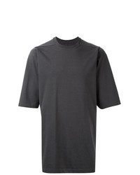 dunkelgraues T-Shirt mit einem Rundhalsausschnitt von Rick Owens