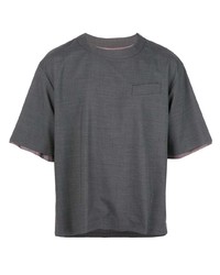 dunkelgraues T-Shirt mit einem Rundhalsausschnitt von Sacai