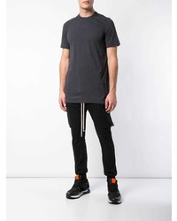 dunkelgraues T-Shirt mit einem Rundhalsausschnitt von Rick Owens