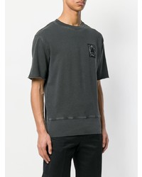 dunkelgraues T-Shirt mit einem Rundhalsausschnitt von McQ Alexander McQueen