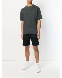 dunkelgraues T-Shirt mit einem Rundhalsausschnitt von McQ Alexander McQueen