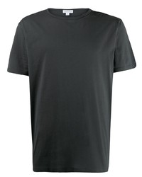 dunkelgraues T-Shirt mit einem Rundhalsausschnitt von Sunspel