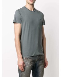 dunkelgraues T-Shirt mit einem Rundhalsausschnitt von Diesel