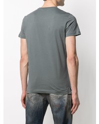 dunkelgraues T-Shirt mit einem Rundhalsausschnitt von Diesel