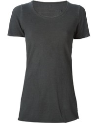 dunkelgraues T-Shirt mit einem Rundhalsausschnitt