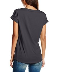 dunkelgraues T-Shirt mit einem Rundhalsausschnitt von VILA CLOTHES