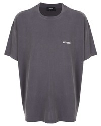 dunkelgraues T-Shirt mit einem Rundhalsausschnitt von We11done