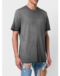 dunkelgraues T-Shirt mit einem Rundhalsausschnitt von Diesel