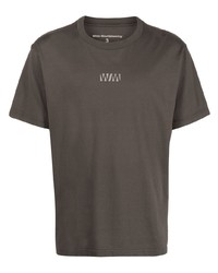 dunkelgraues T-Shirt mit einem Rundhalsausschnitt von White Mountaineering