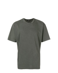 dunkelgraues T-Shirt mit einem Rundhalsausschnitt von Yeezy