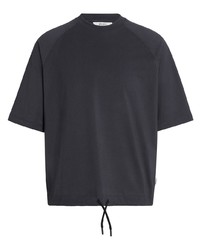dunkelgraues T-Shirt mit einem Rundhalsausschnitt von Z Zegna