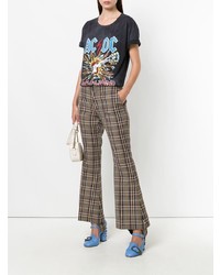 dunkelgraues Mit Batikmuster T-Shirt mit einem V-Ausschnitt von Gucci