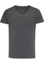 dunkelgraues T-Shirt mit einem V-Ausschnitt von Amaci&Sons