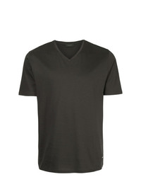 dunkelgraues T-Shirt mit einem V-Ausschnitt von D'urban