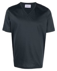 dunkelgraues T-Shirt mit einem V-Ausschnitt von D4.0