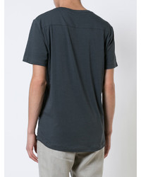 dunkelgraues T-Shirt mit einem V-Ausschnitt von Onia