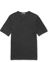 dunkelgraues T-Shirt mit einem V-Ausschnitt von Kilgour
