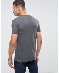 dunkelgraues T-Shirt mit einem V-Ausschnitt von Asos
