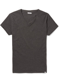 dunkelgraues T-Shirt mit einem V-Ausschnitt von Orlebar Brown