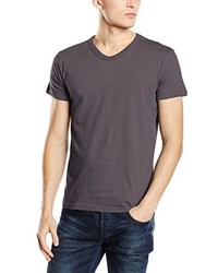 dunkelgraues T-Shirt mit einem V-Ausschnitt von Stedman Apparel
