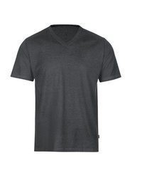 dunkelgraues T-Shirt mit einem V-Ausschnitt von Trigema