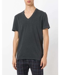 dunkelgraues T-Shirt mit einem V-Ausschnitt von James Perse