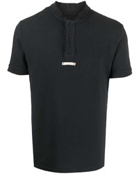 dunkelgraues T-shirt mit einer Knopfleiste von Maison Margiela