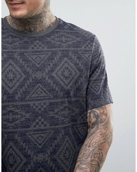 dunkelgraues T-shirt mit geometrischem Muster von Asos