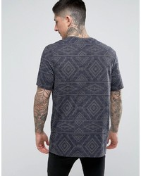 dunkelgraues T-shirt mit geometrischem Muster von Asos