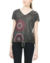 dunkelgraues T-shirt von Desigual