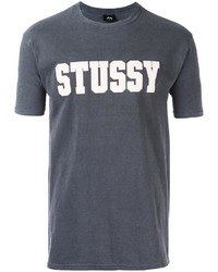 dunkelgraues T-shirt von Stussy