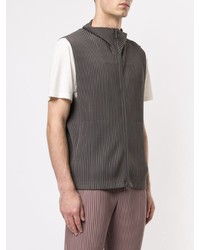 dunkelgraues Trägershirt von Homme Plissé Issey Miyake