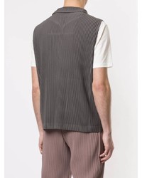 dunkelgraues Trägershirt von Homme Plissé Issey Miyake